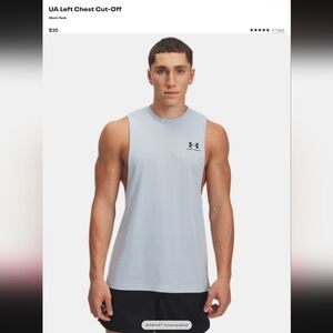 NWT Men's Under Armour Left Chest Cut-Off Tank Top, Size L, Gray